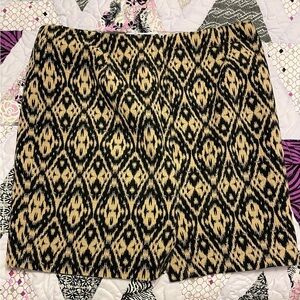 WILLIE‎ SMITH MINI SKIRT WITH Tan and black raised textile feel , women’s sz 12